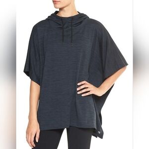 GAP Fit Hooded Oversize Poncho, navy blue, size small